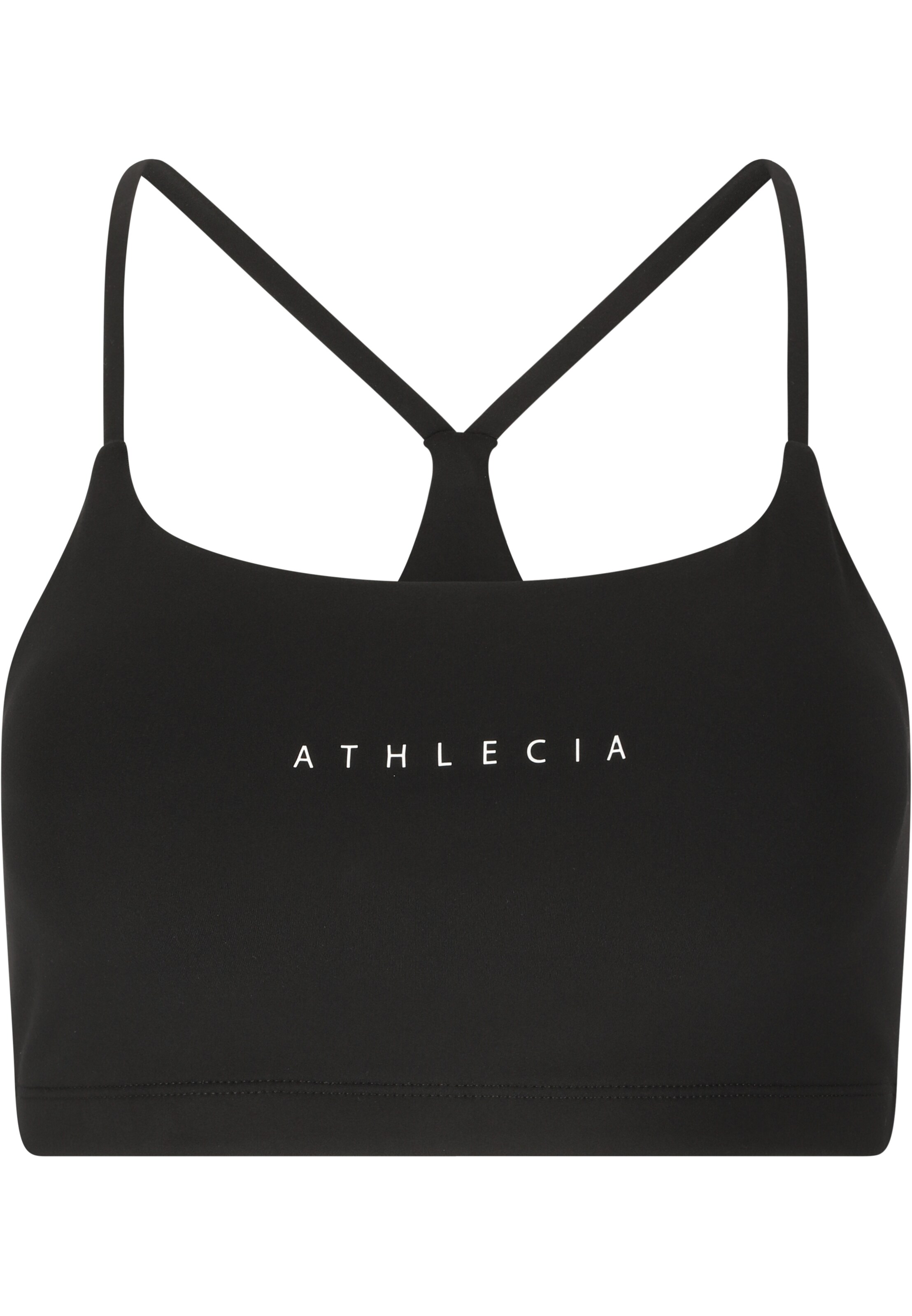 Athlecia Low Support Sport-BH 'Meile' in Schwarz: Vorderseite