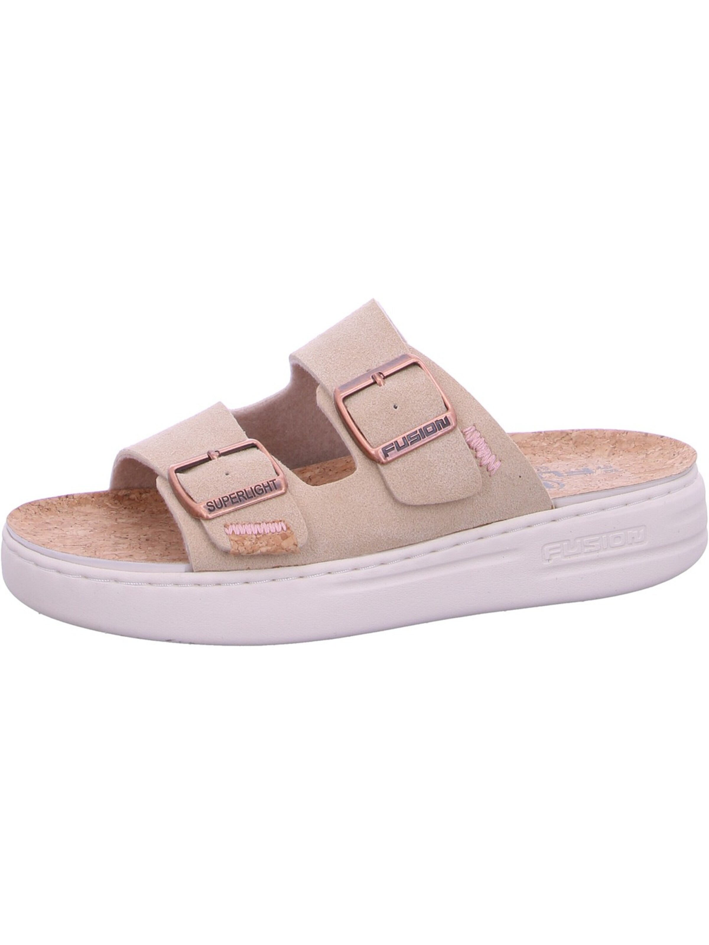 Fusion Sandale 'Fusion Pantolette Beige'‌‌‌ in Beige: Vorderseite