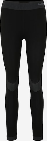 Hummel Skinny Workout Pants in Black: front