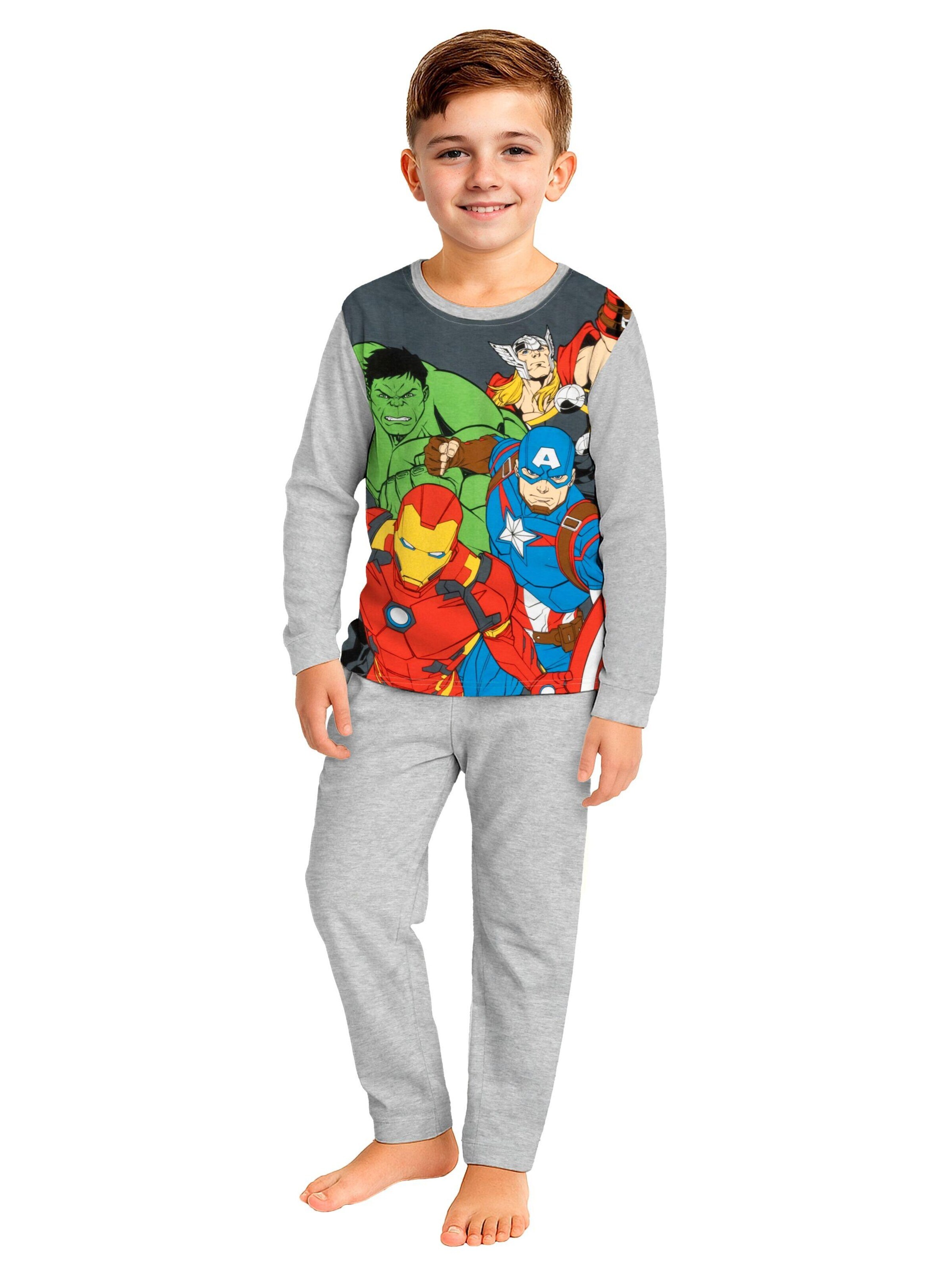 Marvel Avengers Pajamas in Grey: front