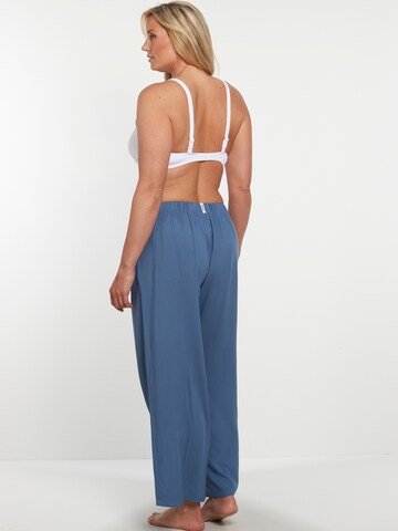 VIVID Loosefit Veckad byxa i blå