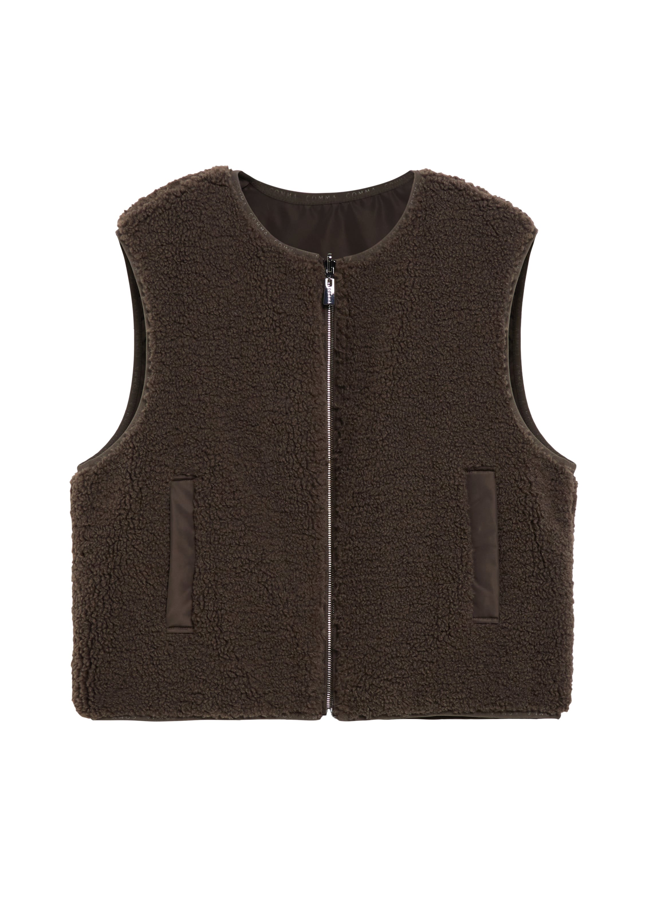COMMA Gilet en L en brun foncé, Vue avec produit