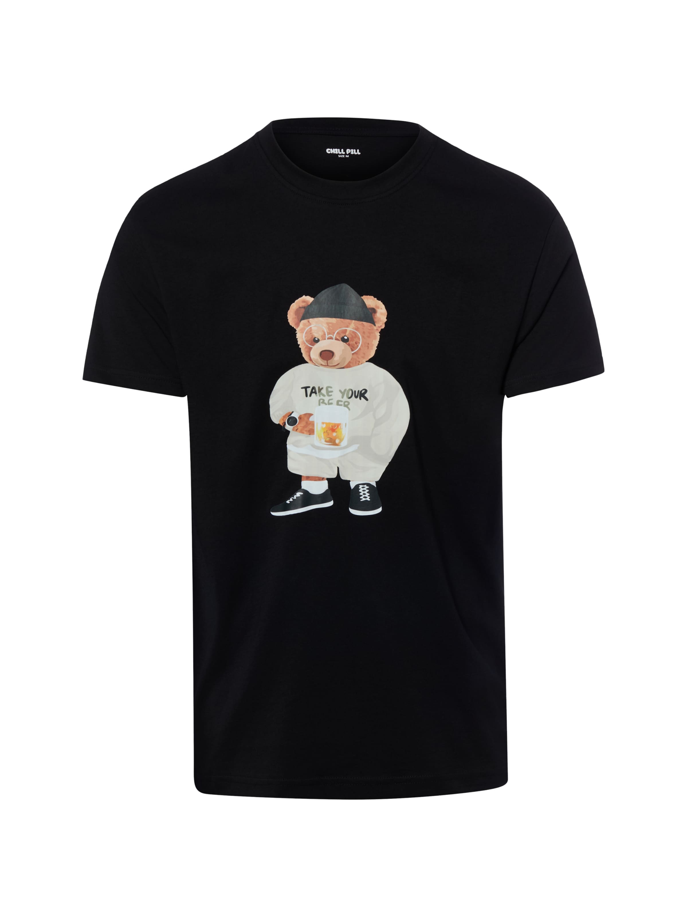 Chill Pill Shirt ' Beer Bear ' in Black: front