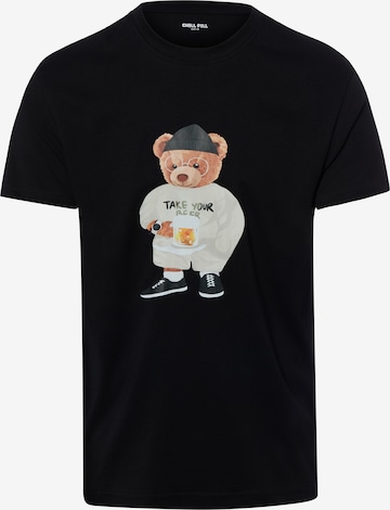 T-Shirt ' Beer Bear ' Chill Pill en noir : devant
