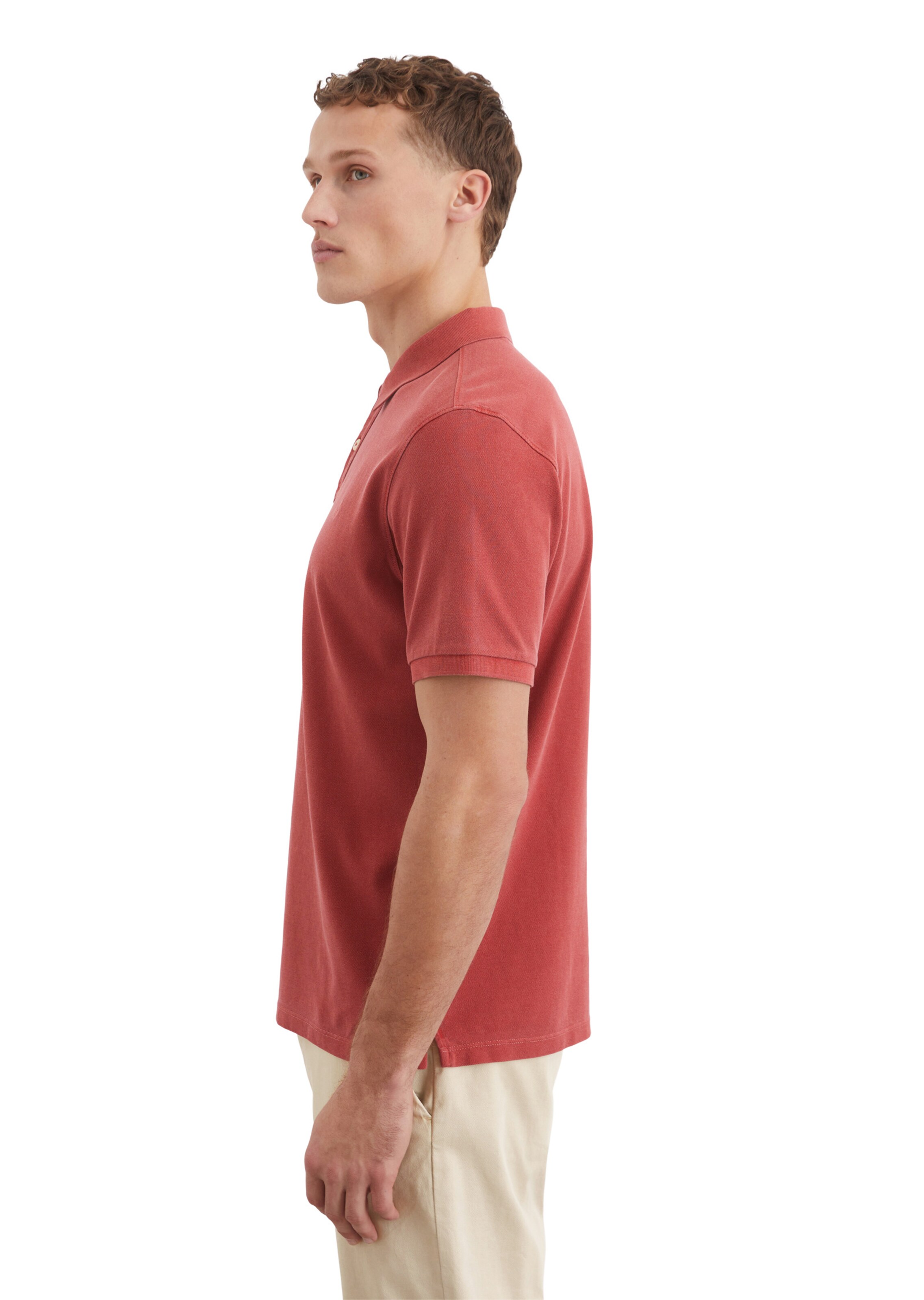 Marc O'Polo Shirt 'Piqué' in Red