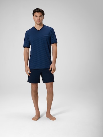 Ammann Pyjama kort ' Extra Light ' in Blauw: voorkant
