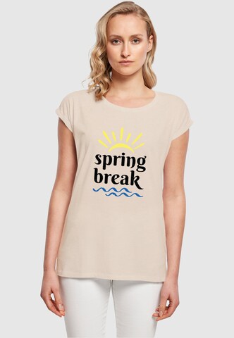 Merchcode T-Shirt 'Spring Break' in Beige: predná strana