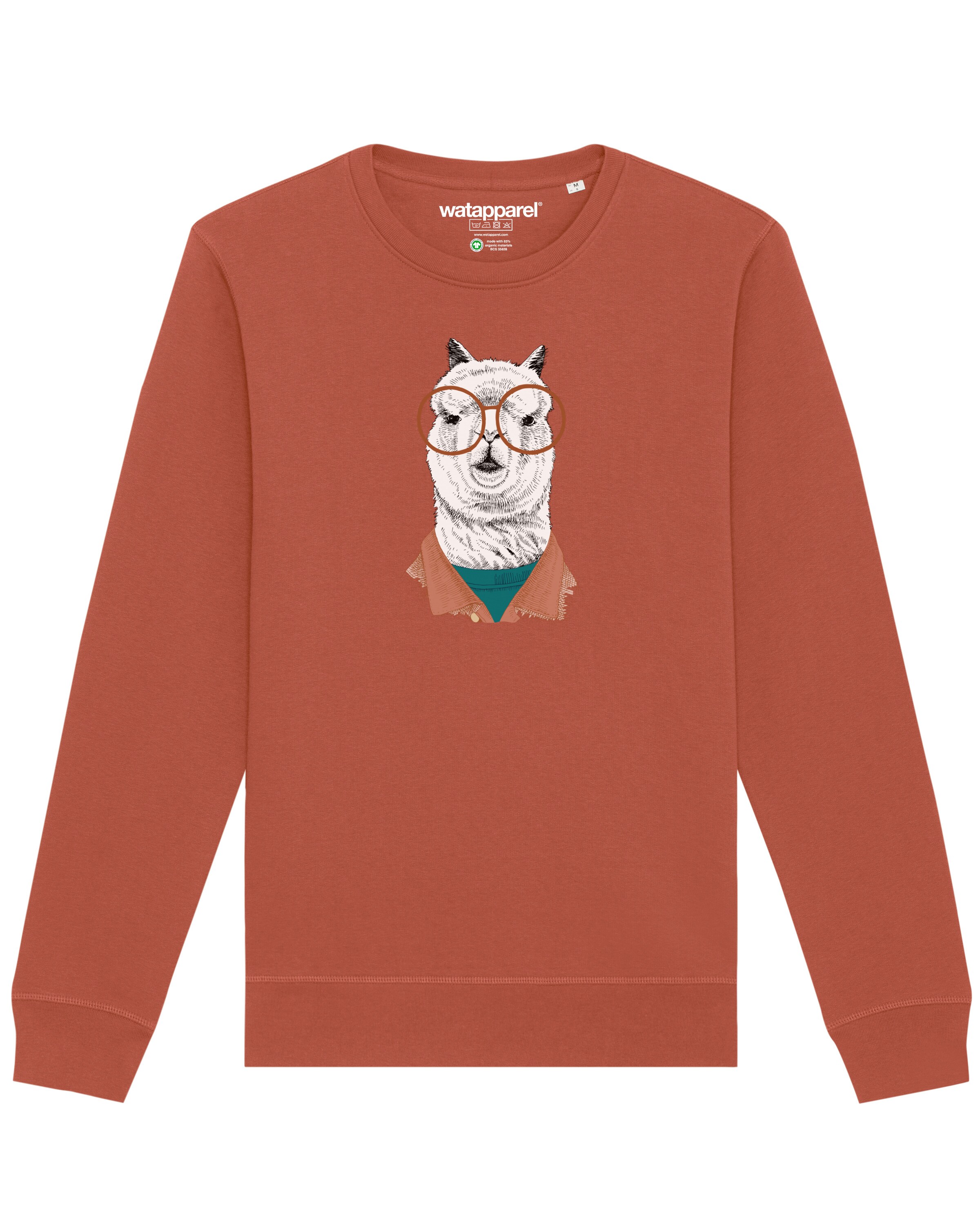 Watapparel Sweatshirt ' Lama ' in Brown: front