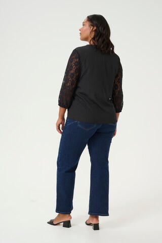 KAFFE CURVE Bluse 'Silje' in Schwarz