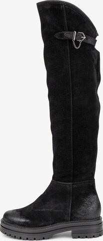MJUS Over the Knee Boots in Black: front