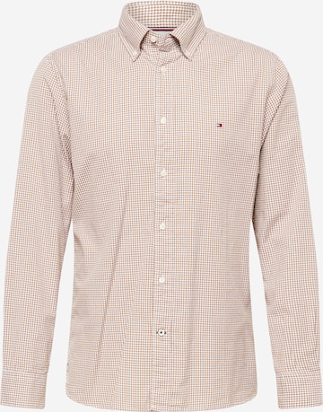 TOMMY HILFIGER Button Up Shirt in Brown: front