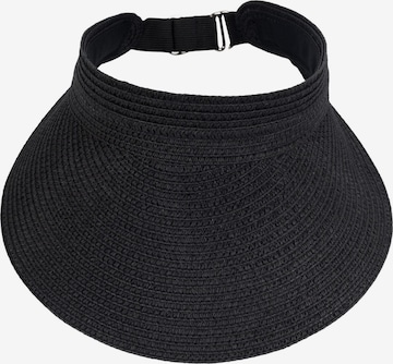 styleBREAKER Cap 'Papierstroh Visor Cap Einfarbig' in Black: front