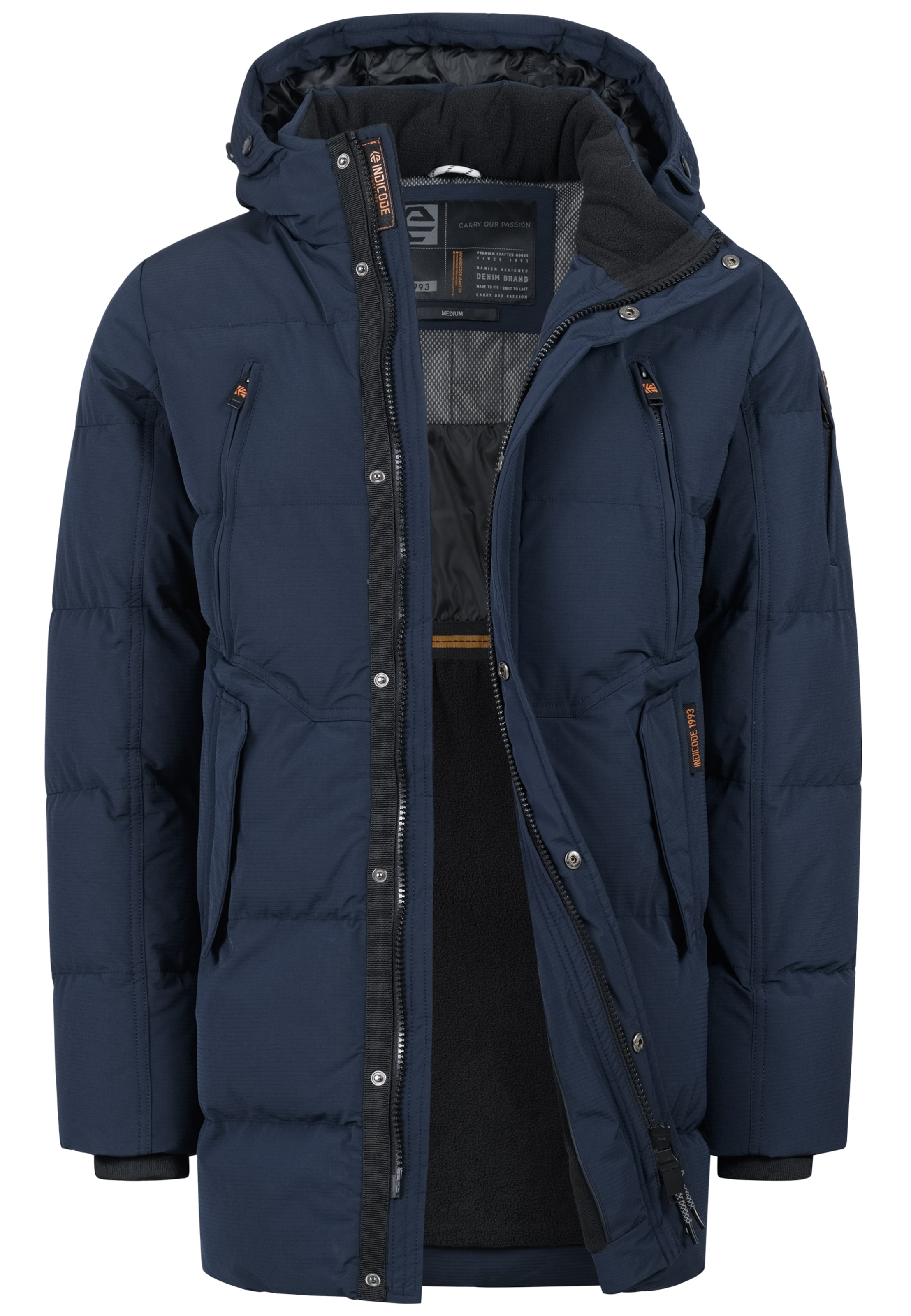 INDICODE JEANS Winterjas 'INBoulton' in Blauw: voorkant