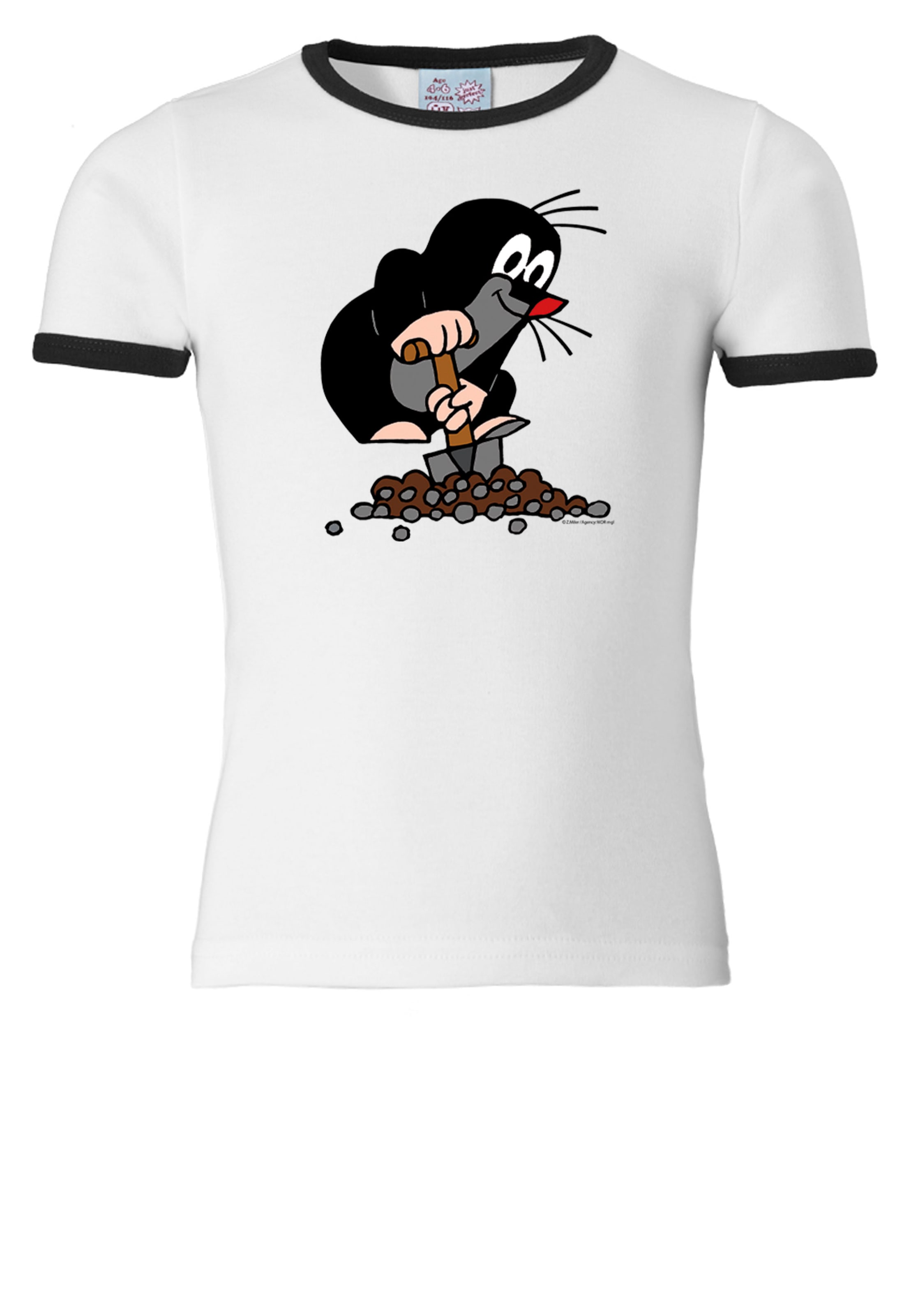 LOGOSHIRT T-Shirt 'Der kleine Maulwurf' in Weiß: Vorderseite