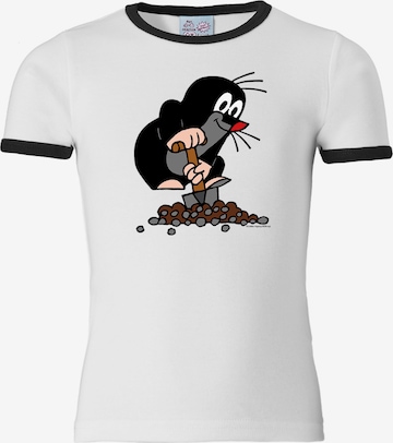 LOGOSHIRT Shirt 'Der kleine Maulwurf' in White: front