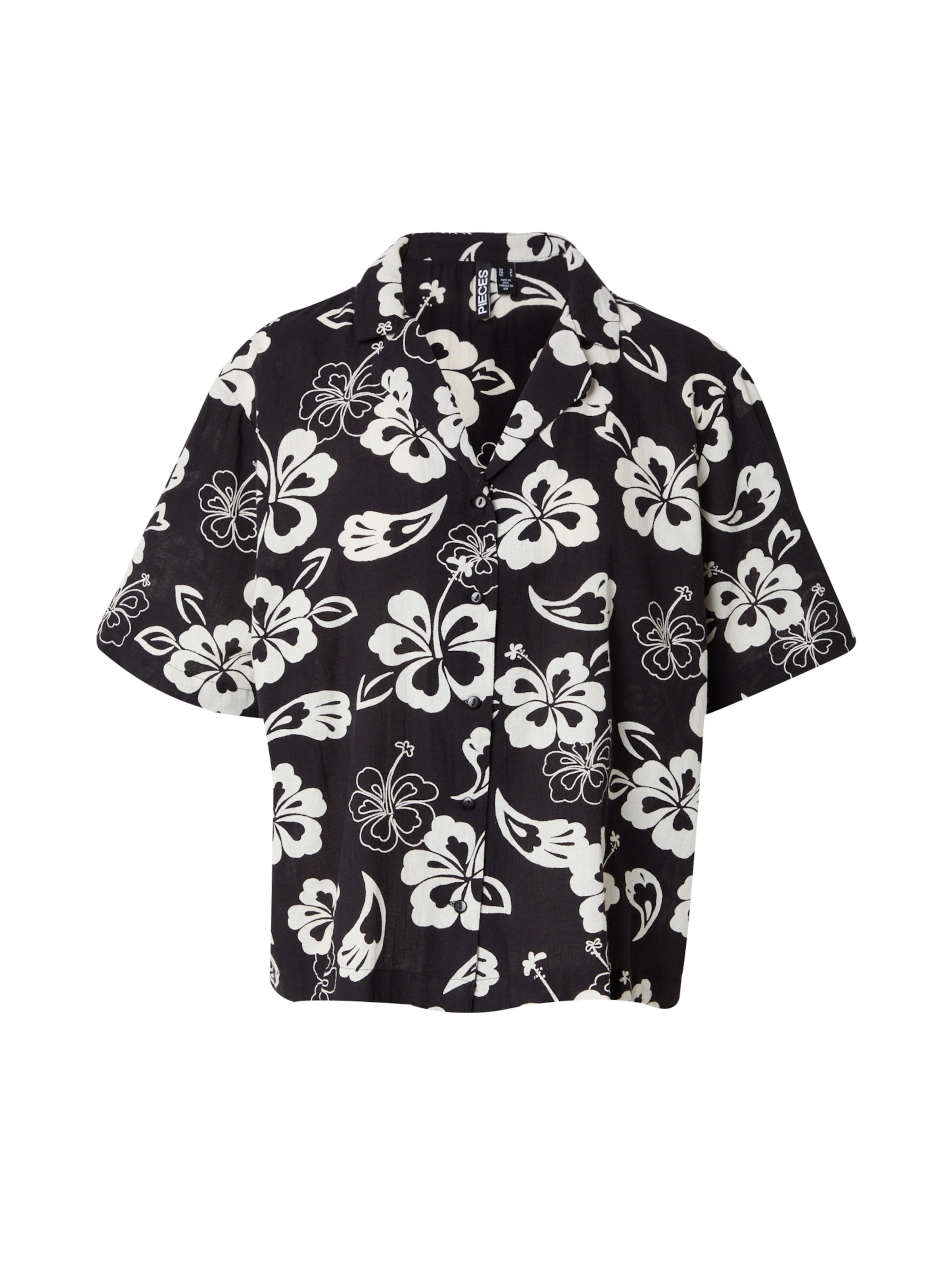 PIECES Bluse 'ALOHA' in Schwarz: Vorderseite