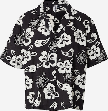 PIECES Blouse 'ALOHA' in Black: front