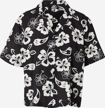 Chemisier 'ALOHA' PIECES en noir : devant