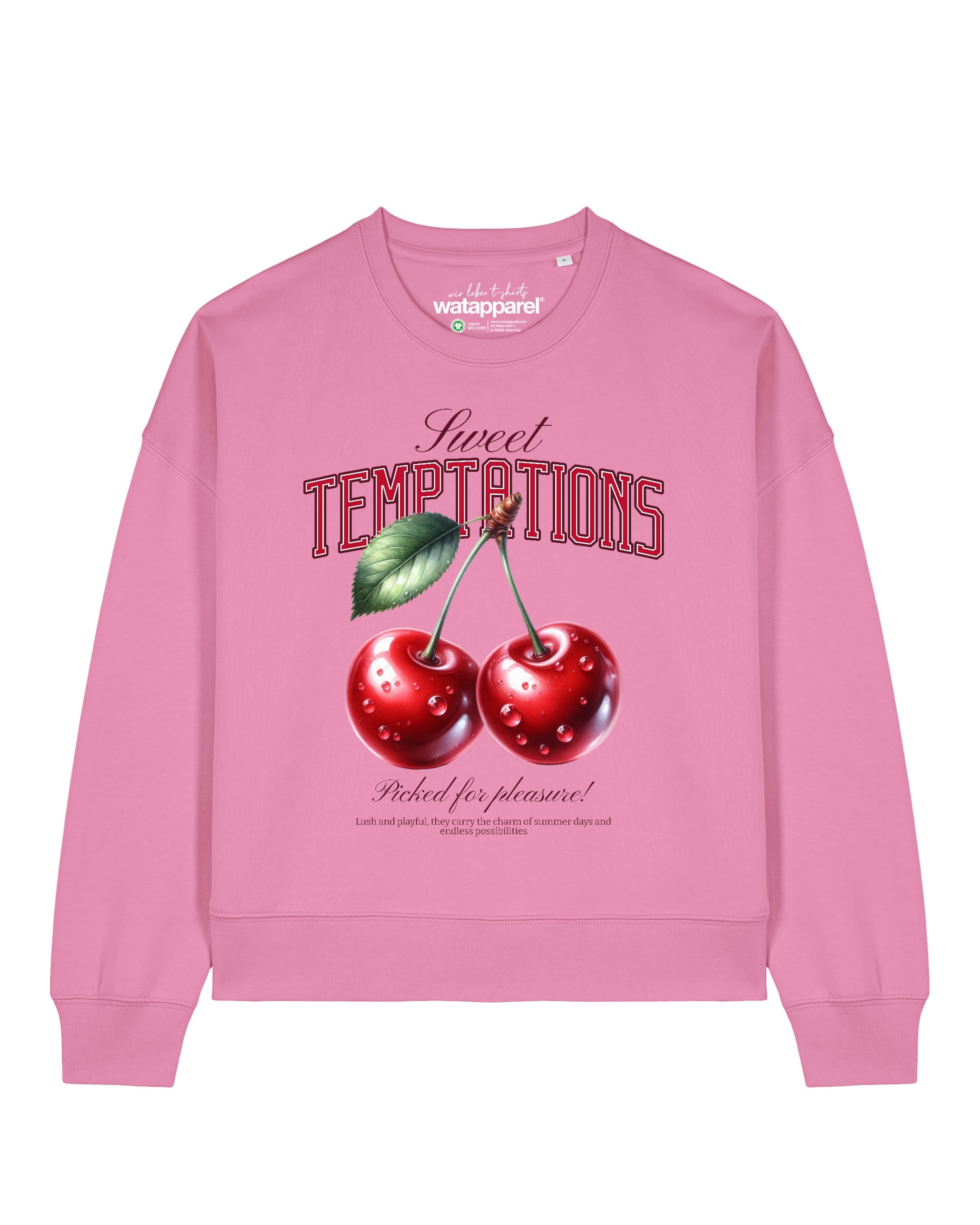 Watapparel Sweatshirt 'Sweet Temptations' in Roze: voorkant