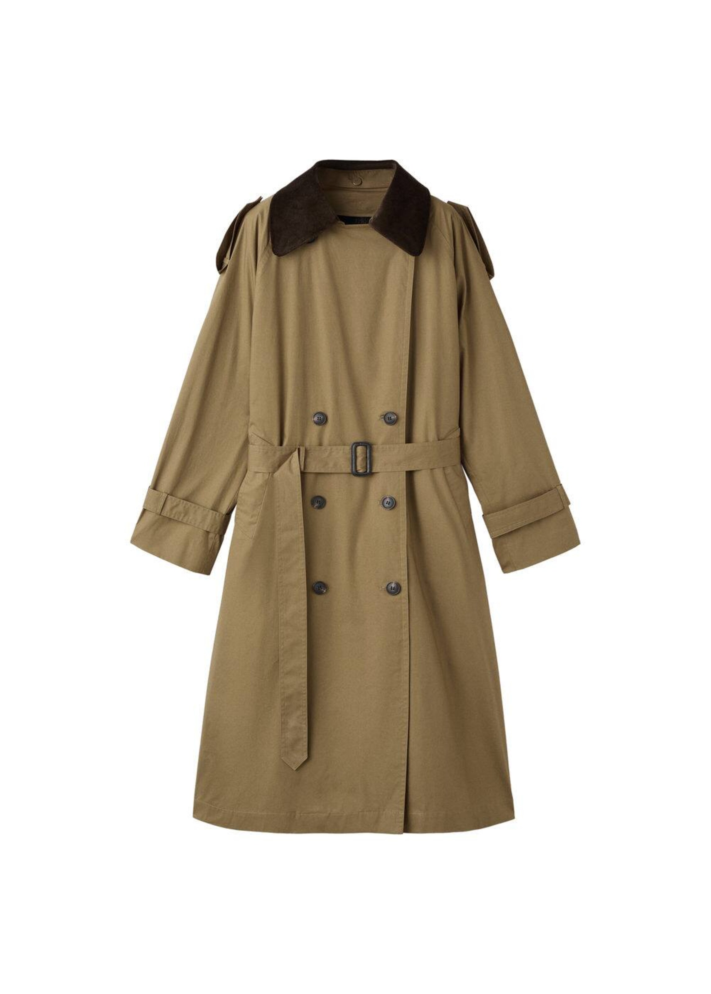 MANGO Between-Seasons Coat 'Tome' in Brown: front