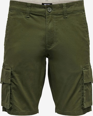 Only & Sons Cargo Pants in Green: front