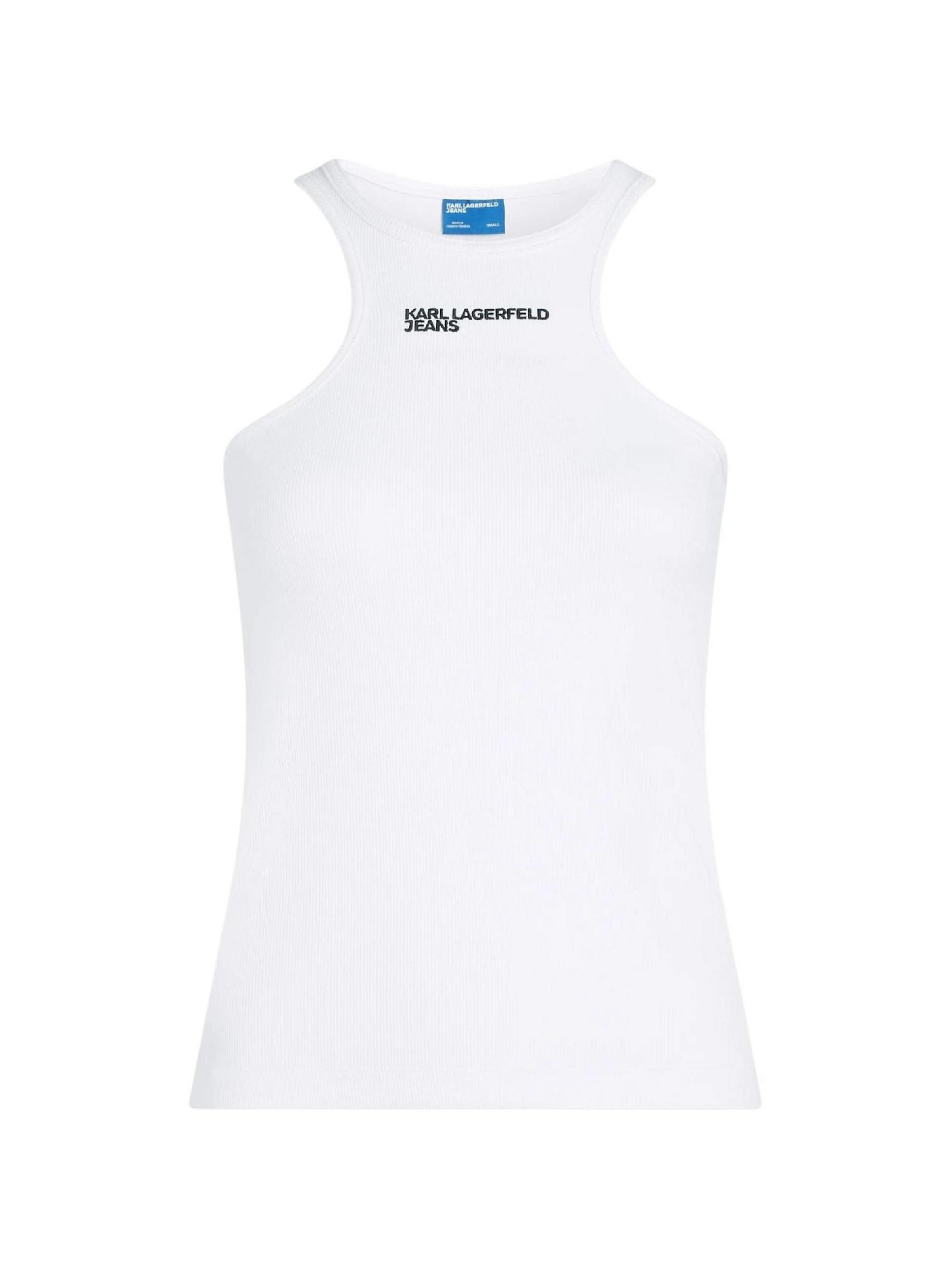Top 'KLJ Ribbed B2W17085' di KARL LAGERFELD JEANS in bianco: frontale