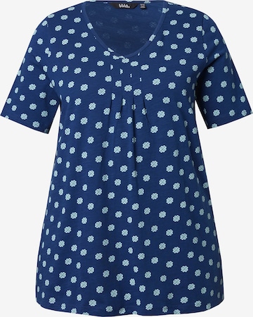 T-shirt Ulla Popken en bleu : devant