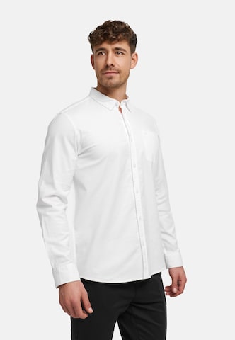 JEFF Comfort fit Button Up Shirt 'Silvwin' in White