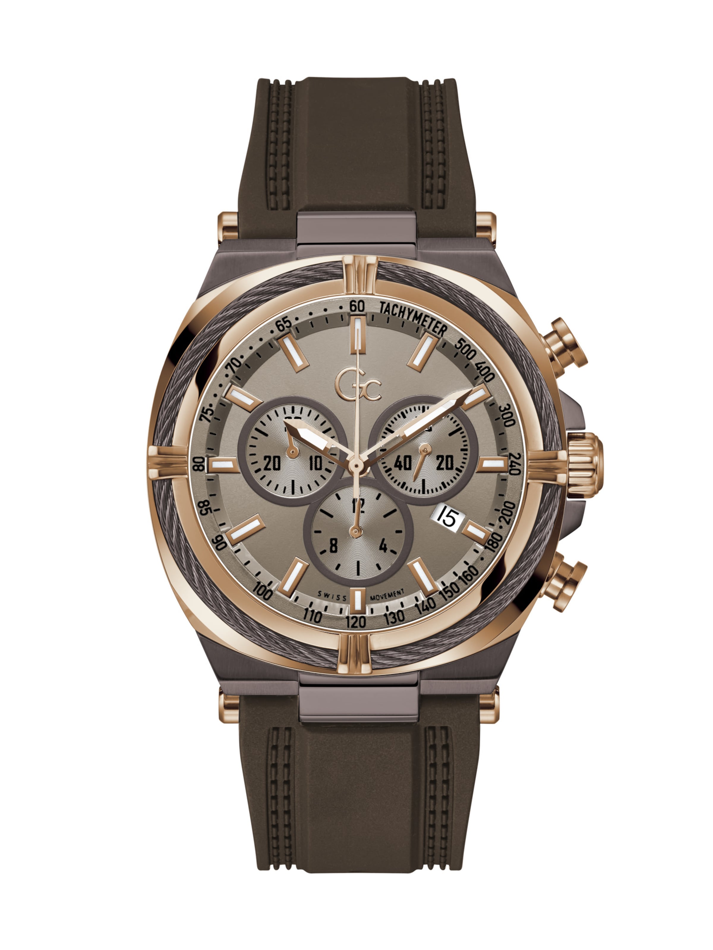 Gc Analoguhr 'IronClass' in Braun: Vorderseite