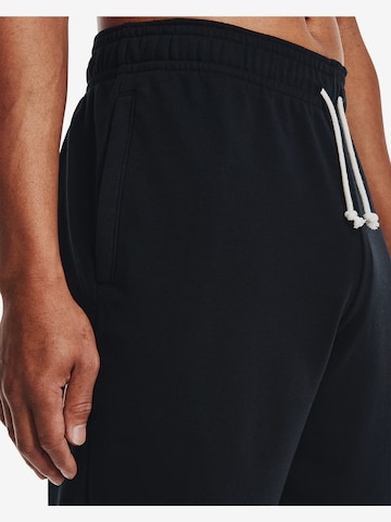 UNDER ARMOUR Regular Workout Pants 'Rival Terry' in Black