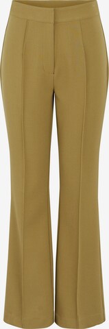 Y.A.S Flared Trousers with creases 'Crima' in Brown: front