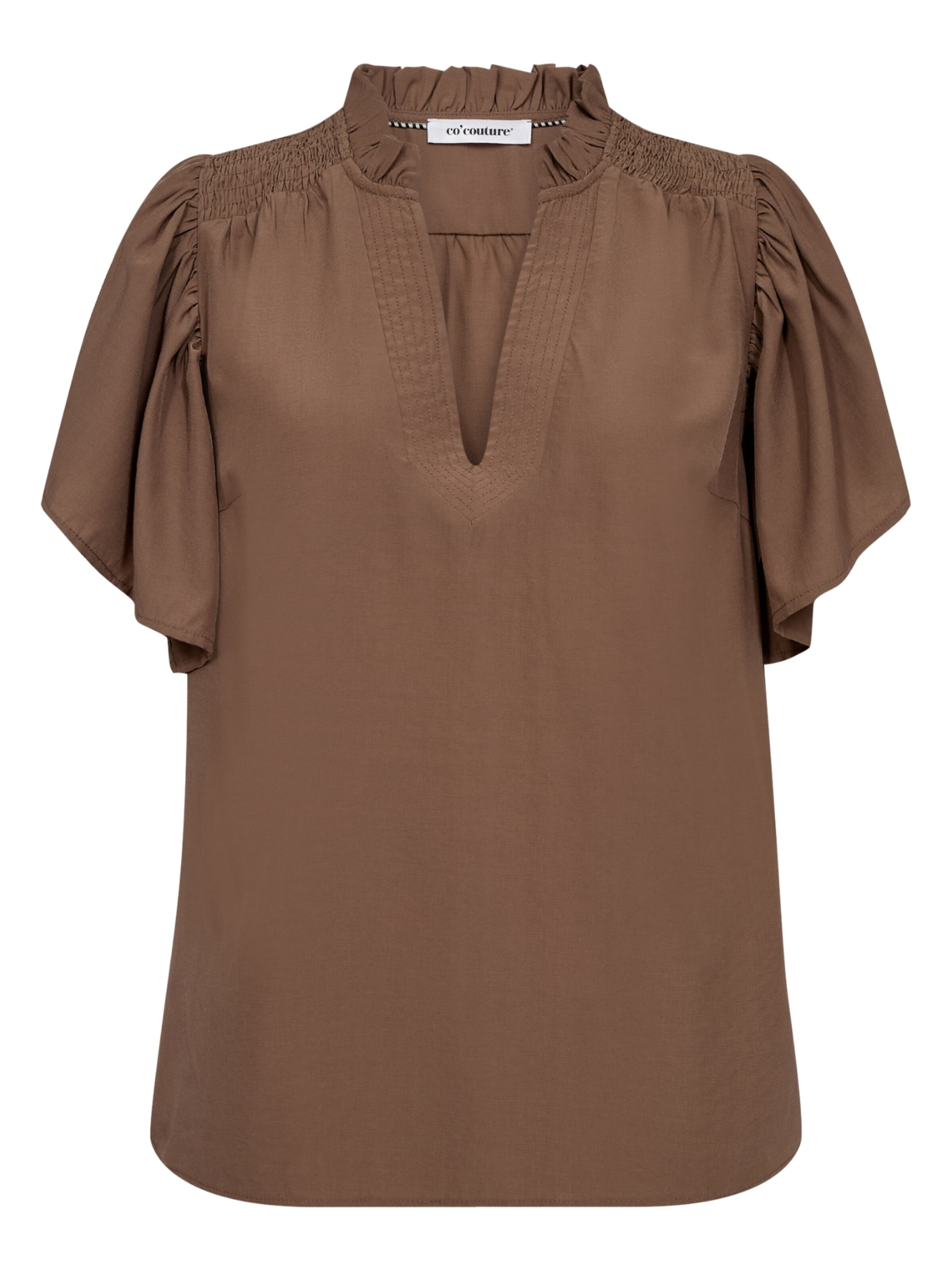 Chemisier 'ToraCC Frill V' co'couture en marron : devant