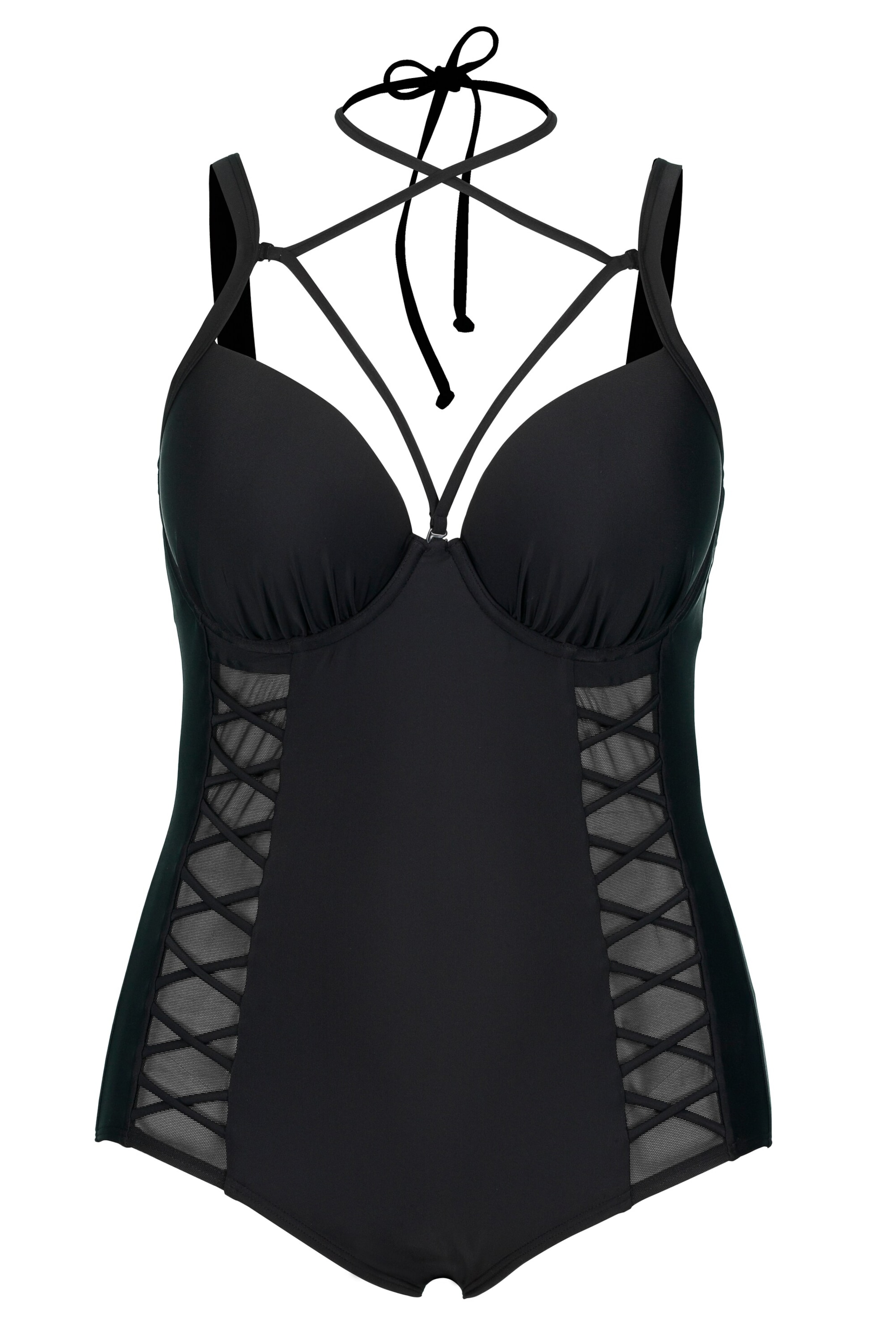 Ulla Popken Badpak in Zwart: voorkant