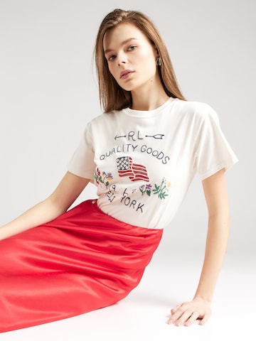 Tricou 'QLTY' de la Polo Ralph Lauren pe bej: față