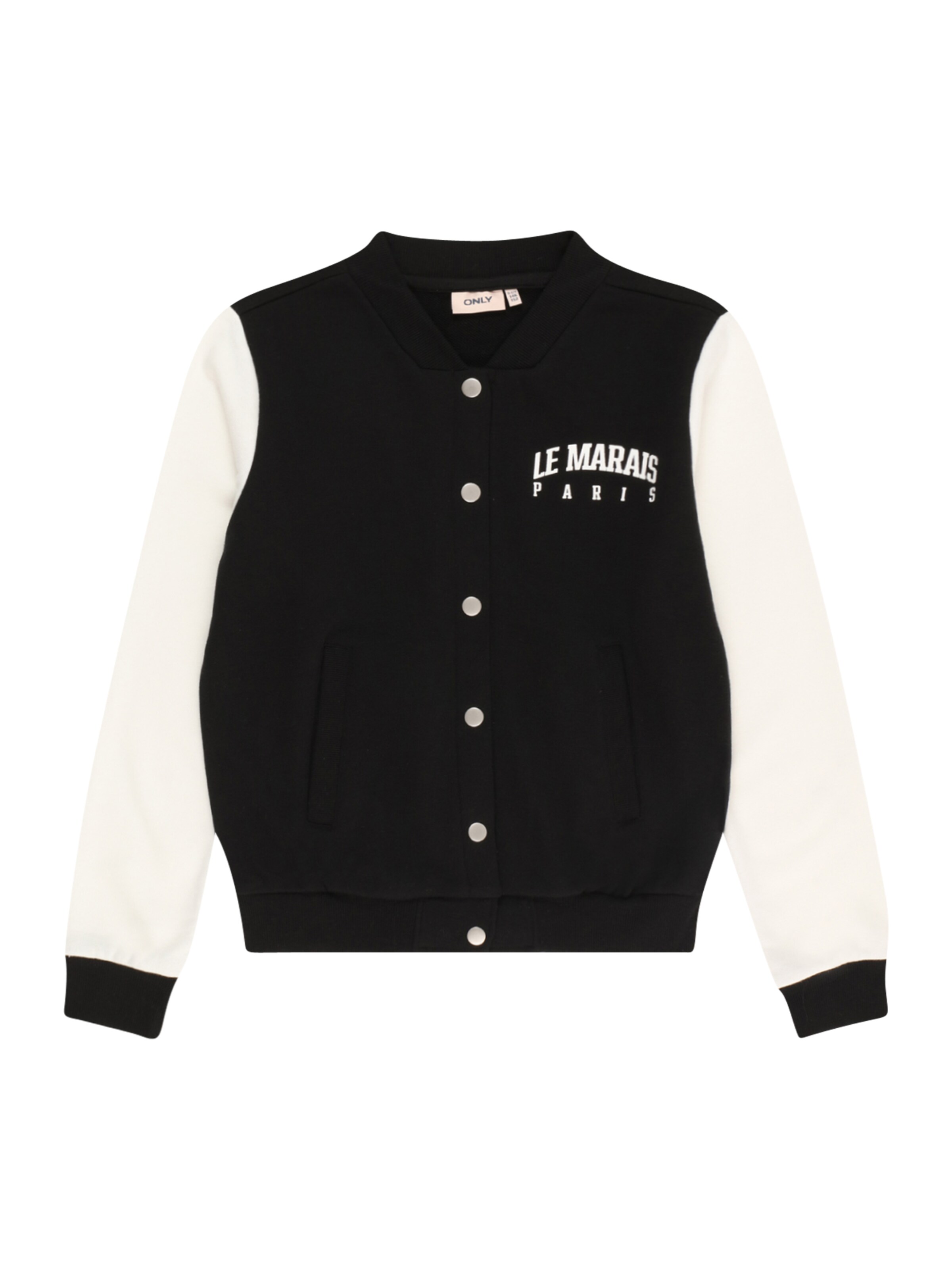 ONLY GIRLS - Sudadera con cremallera 'Bolette' en negro: frente