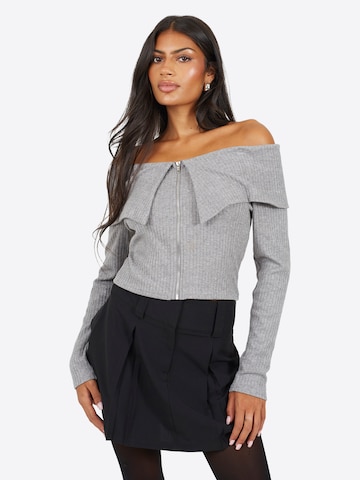 BRAVE SOUL Gebreid vest in Grijs: voorkant