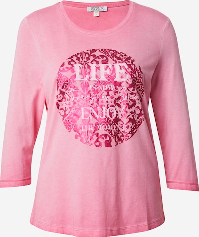 Soccx Μπλουζάκι σε σκούρο ροζ / λευκό, Άποψη προϊόντος