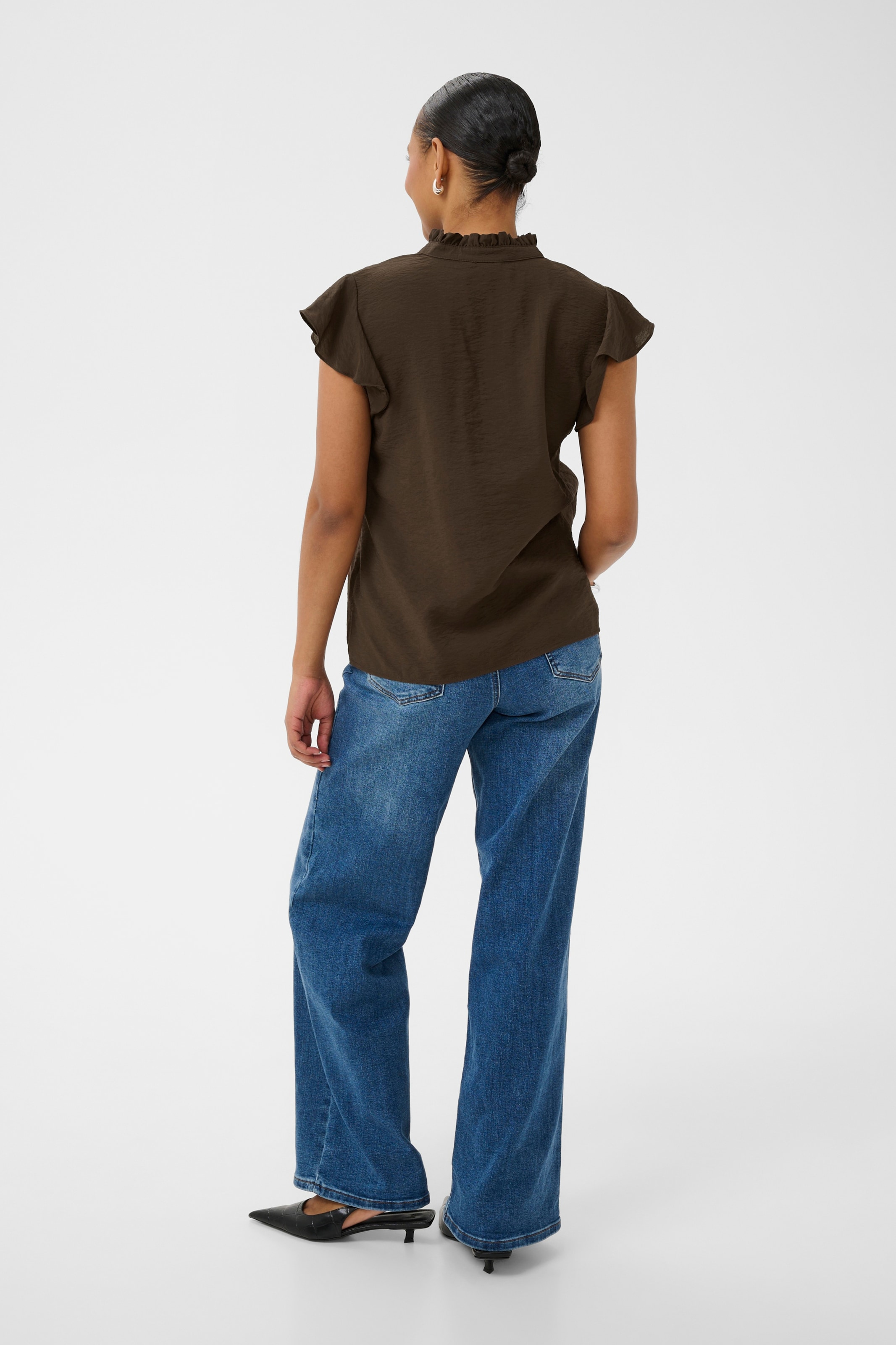 Kaffe - Blusa 'Sonj' em castanho