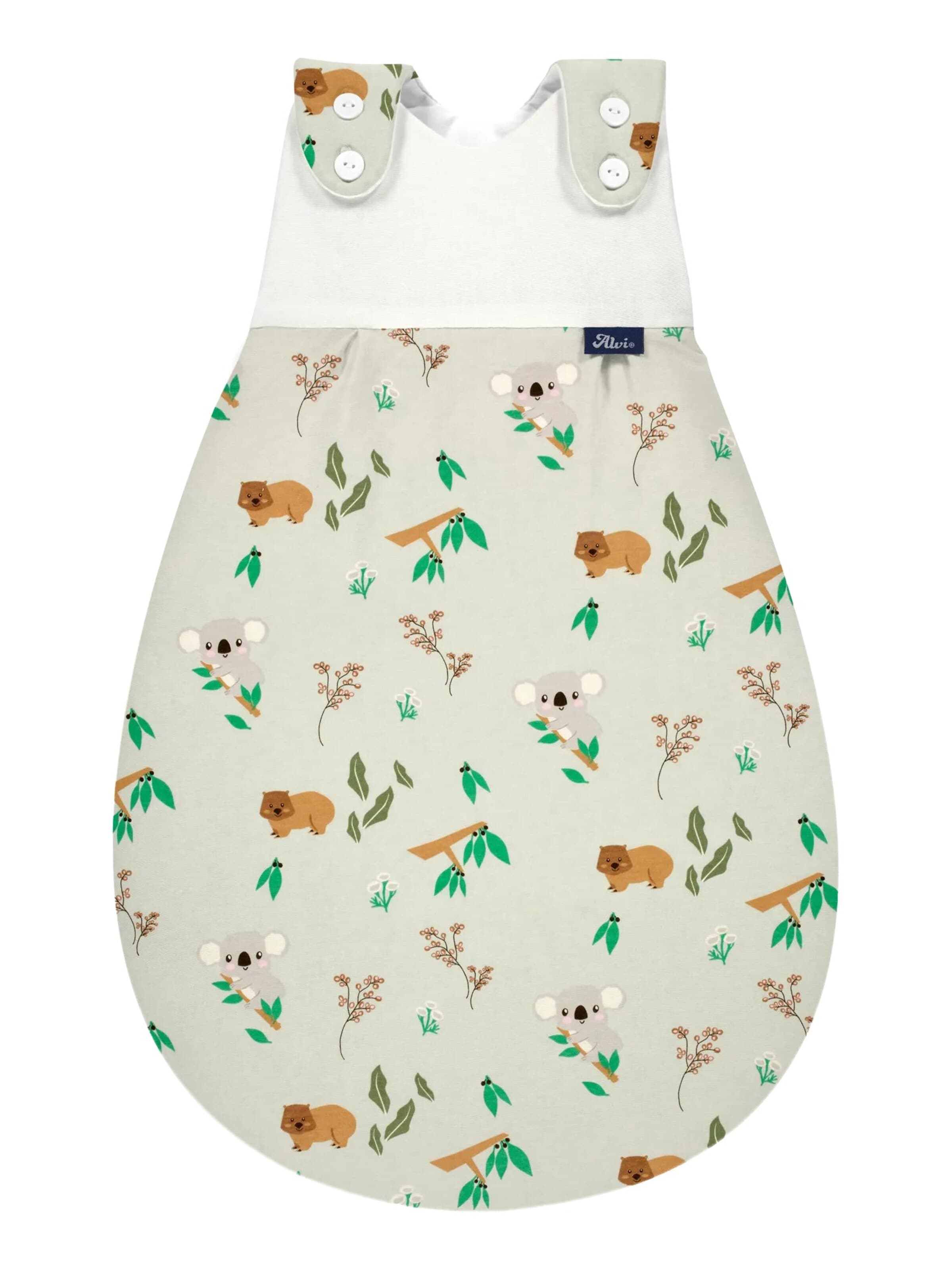 ALVI Sleeping Bag 'Baby-Mäxchen Außensack Bio-Baumwolle Baby-Mäxchen Außensack Bio-Baumwolle' in Green: front