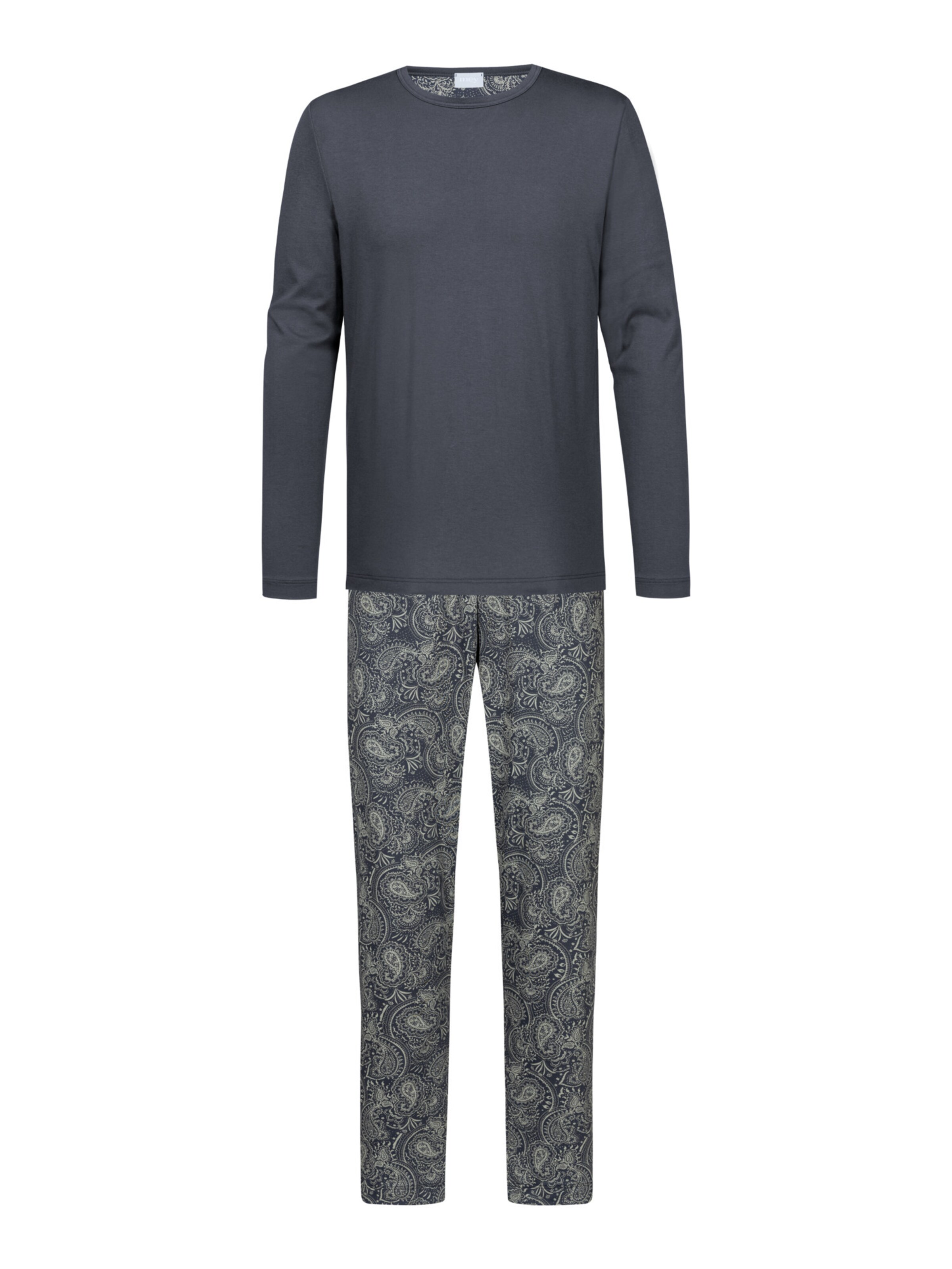 Mey Pyjama lang 'Evening Paisley' in Grijs: voorkant