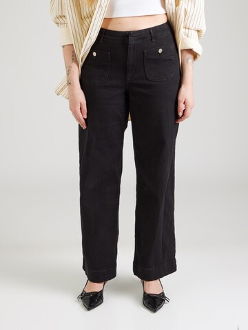 Wide leg Jeans di Vero Moda Curve in nero: frontale