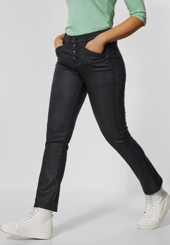 Coupe slim Pantalon STREET ONE en noir : devant