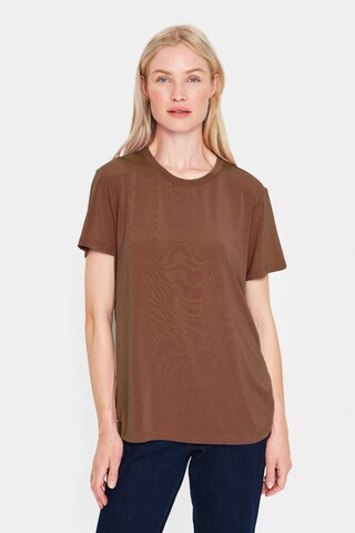 SAINT TROPEZ Shirt 'Adelia' in Brown: front