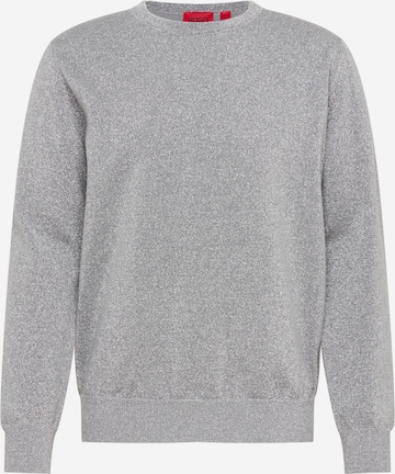 HUGO Red - Sweatshirt 'Slurex' em cinzento: frente