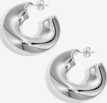 Cala Rose Earrings 'CHUNKY HOOP' in Silver: front