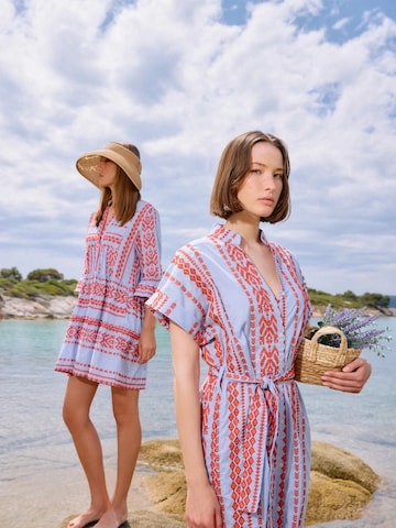 Pink Label - Vestido de verano 'BEACHWEAR EMBRODERY ICE BLUE' en azul