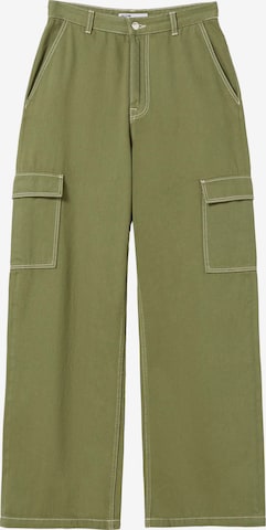 Wide leg Jeans di Bershka in verde: frontale