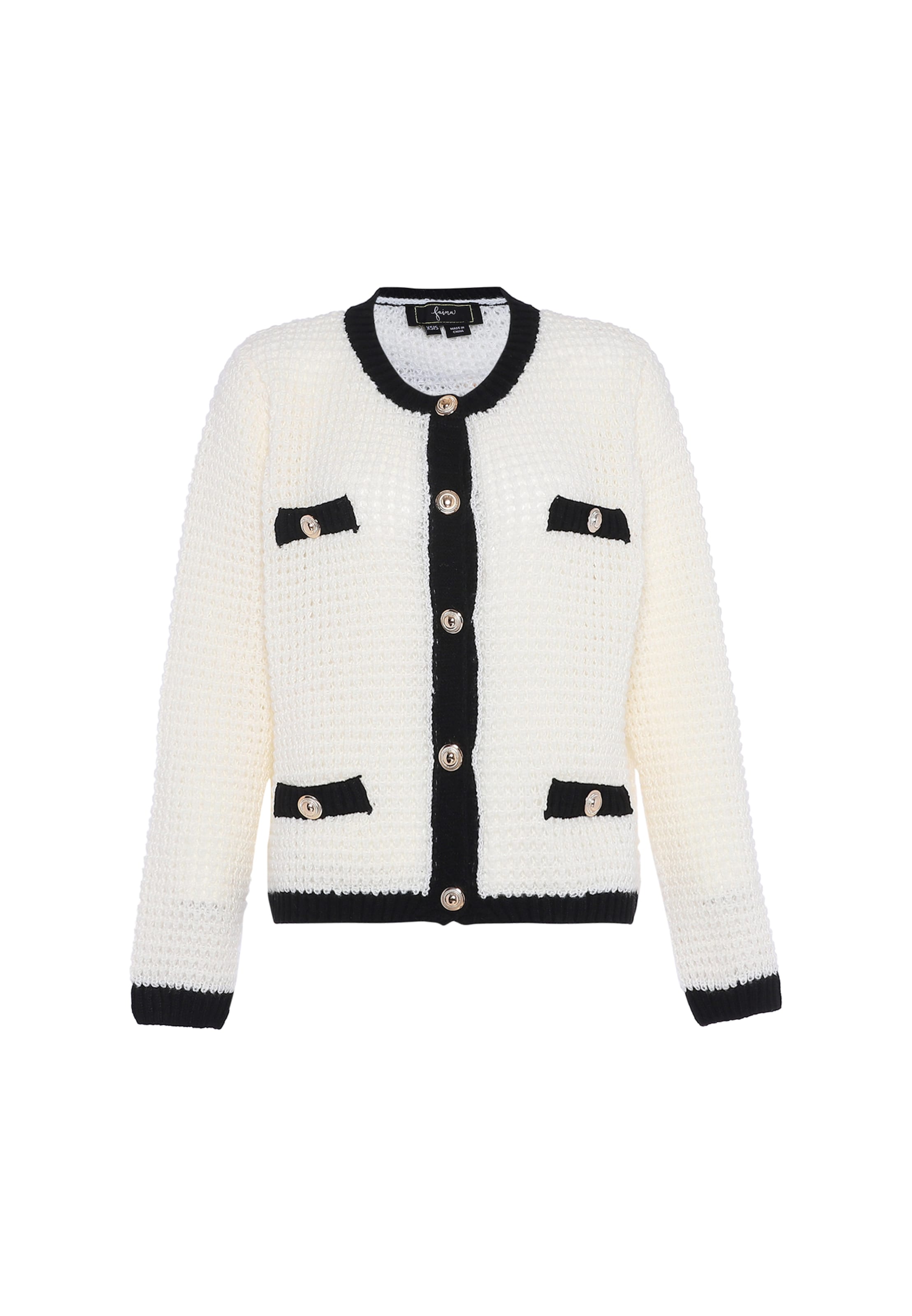 balts faina Adīta jaka: no priekšpuses