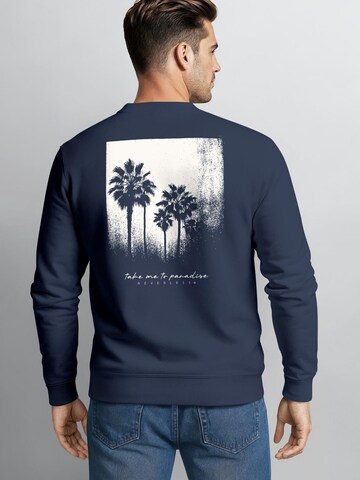 Neverless Sweatshirt 'Palmen' in Blau