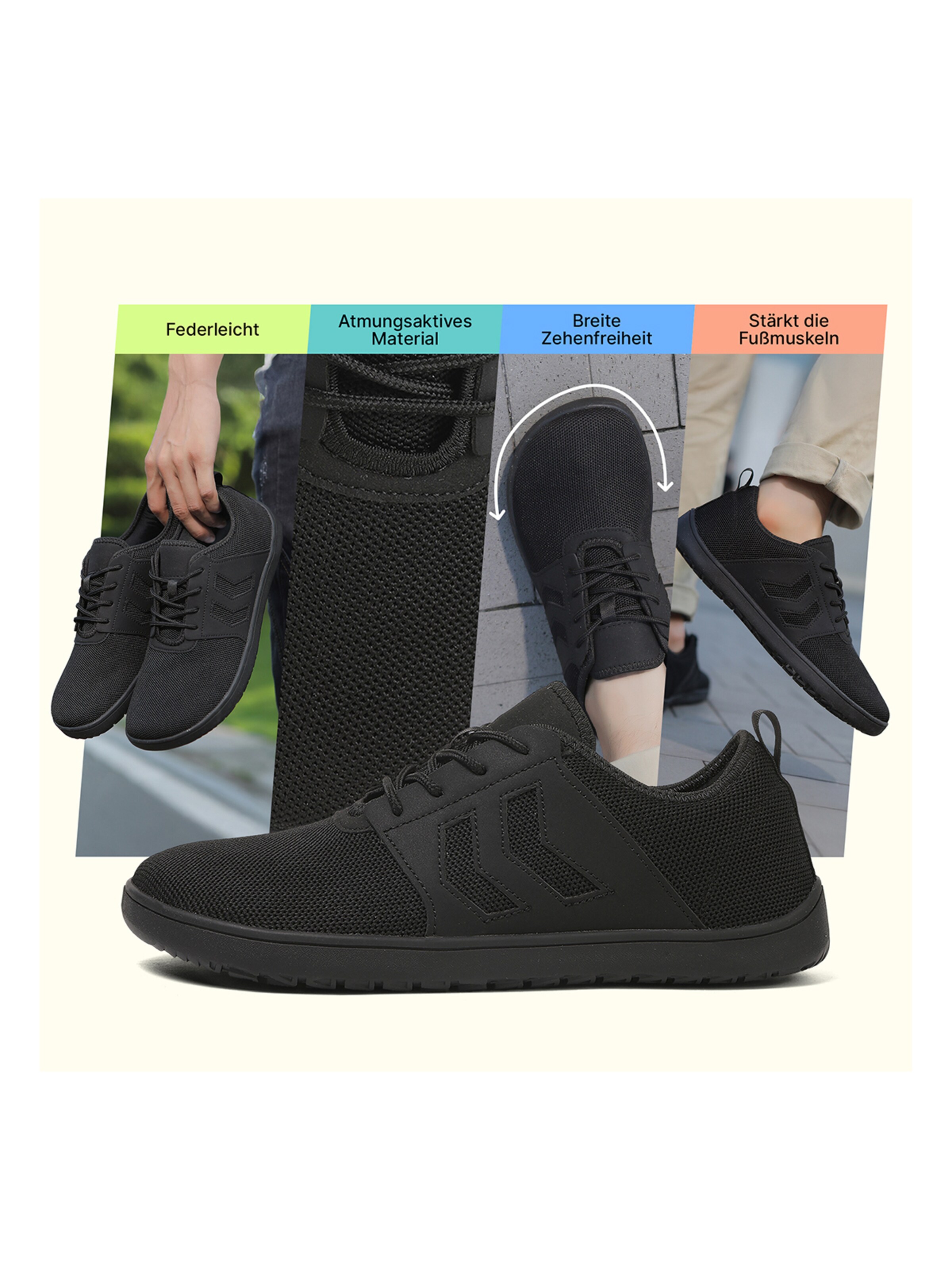 DOTALES Sneakers 'DOTALES - EasyStep Barfußschuhe' in Black